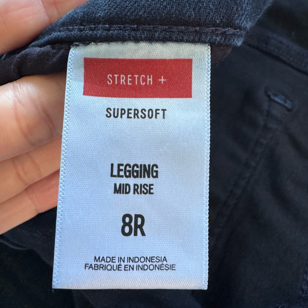 Express Dark Blue Super Soft Stretch Mid Rise Legging - Picture 3 of 4